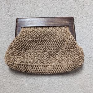 Ralph Lauren Rugby Wood Clutch Bag Purse